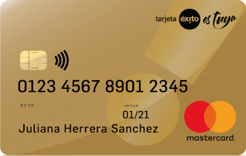 Tarjeta Éxito Gold Mastercard